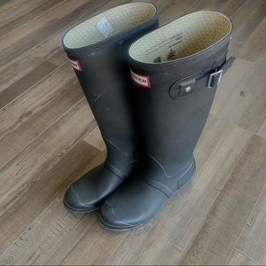 Matte Black Tall Hunter Rain Boots